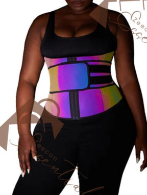 Rainbow Reflective Latex Waist Trainer Abdominal Slimmer