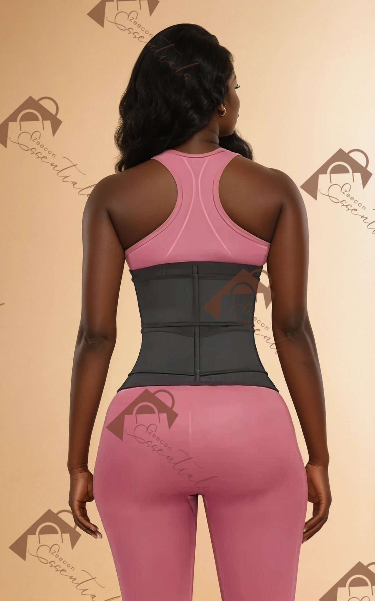 Skin-Friendly Black 25 Steel Stoned Latex Waist Trainer