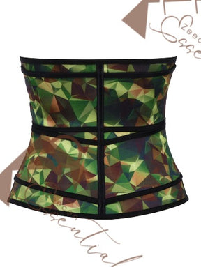 Camo Latex Double Belts Waist Trainer Slimming Tummy