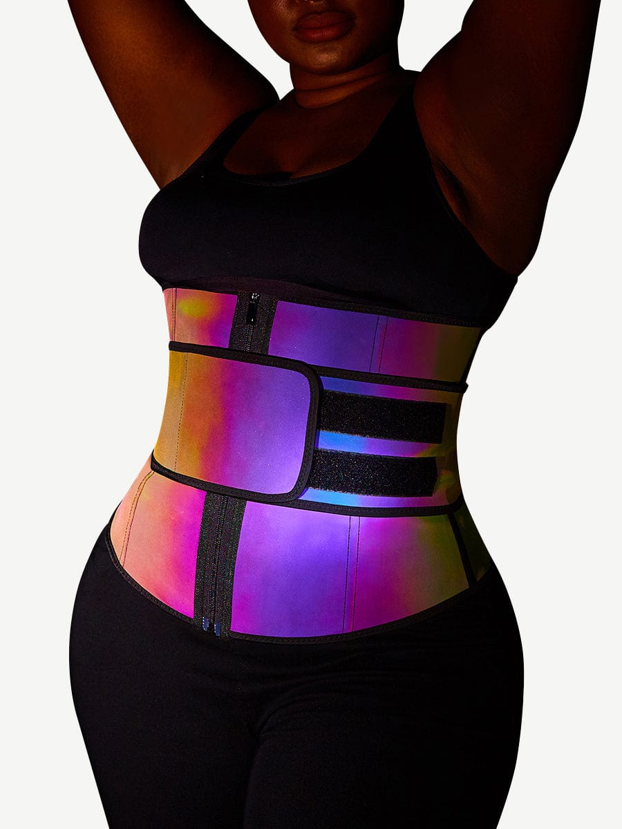 Rainbow Reflective Latex Waist Trainer Abdominal Slimmer