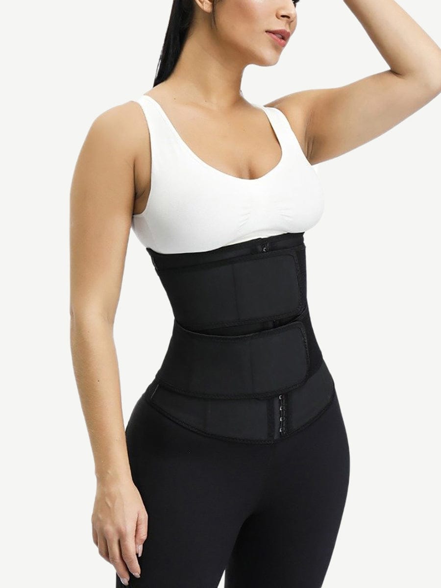 Black Plus Size Latex Waist Trainer 7 Steel Bones Leisure Fashion